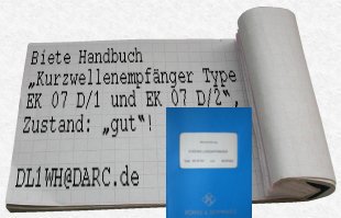 Handbuch - Kurzwellenempänger EK 07 D/1 und EK 07 D/2